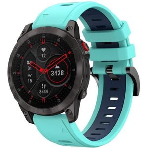 Voor Garmin EPIX Gen 2 22 mm tweekleurige sport siliconen horlogeband (mintgroen + blauw)
