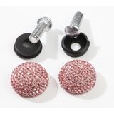 Auto License Plate modificatie schroefdop diamant-ingelegde Solid Seal anti-diefstal schroeven (roze)