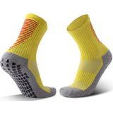 Volwassen dikke handdoek voetbal sokken antislip slijtvaste buis sokken  grootte: gratis grootte (geel rood)