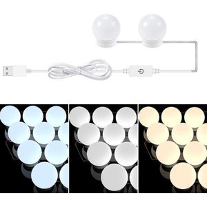 3 Kleur Temperatuur Mirror Front Lamp USB Simple Bathroom Make-up Lampen  Power Source: 2 LED's