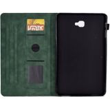 Voor Samsung Galaxy Tab A 10.1 2016 T580 Tower relif lederen Smart Tablet Case(Groen)