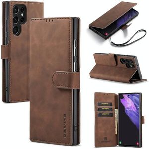 For Samsung Galaxy S22 Ultra DG.MING Retro Oil Side Horizontal Flip Leather Case with Holder & Card Slots & Wallet(Coffee)