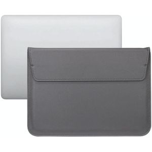 PU-leer Ultra-dunne enveloptas laptoptas voor MacBook Air / Pro 13 inch  met standfunctie(Space Gray)