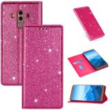 Voor Huawei Mate 10 Pro Ultrathin Glitter Magnetic Horizontal Flip Leather Case met Holder & Card Slots(Rose Red)