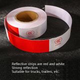 Rode en witte auto reflecterende film jaarlijkse inspectie van de auto lichaam stickers weg reflecterende barlights  specificatie: enkele chip (100 stuks)