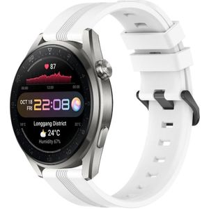 Voor Huawei Watch 3 Pro nieuwe 22 mm concave gestreepte siliconen horlogeband