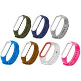 Kleurrijke siliconen polsband horlogeband voor Xiaomi mi band 3 & 4 (roze + wit)