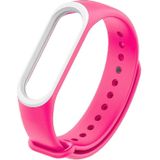 Kleurrijke siliconen polsband horlogeband voor Xiaomi mi band 3 & 4 (roze + wit)