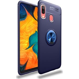 Lenuo schokbestendig TPU Case voor Galaxy A40  met onzichtbare houder (blauw)