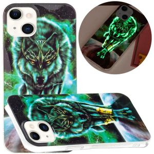 Lichtgevende TPU zachte beschermhoes voor iPhone 13 mini (woeste wolf)