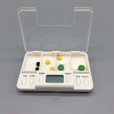 TF200 4-cel Smart Timed Reminder Portable Plastic Pill Box Pill Storage Box (Wit)