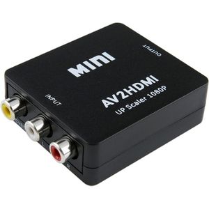 HOWEI HW-2105 Mini AV CVBS/L+R Audio naar HDMI Converter Adapter  Support Scaler 1080P (Zwart)