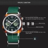 CAGARNY 6883 Fashion waterdichte polychromatische metalen shell quartz horloge met canvas armband