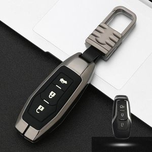 Auto Luminous All-inclusive Zink Alloy Key Beschermhoes Key Shell voor Ford C Style Smart 3-knop (Gun Metal)