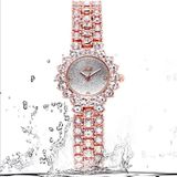 Gedi 52004 Dames Quartz Diamond Armband Horloge (Rose Gold Shell White Plate)