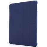Voor iPad Air 2 Airbag Vervorming horizontale flip lederen behuizing met houder & penhouder(donkerblauw)