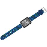 Voor Apple Watch serie 3 & 2 & 1 42mm Fashion Camouflage patroon siliconen horloge Strap(Blue)