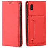 Voor Samsung Galaxy A10 Sterke Magnetisme Liquid Feel Horizontale Flip Lederen case met Holder & Card Slots & Wallet(Red)