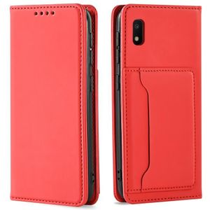 Voor Samsung Galaxy A10 Sterke Magnetisme Liquid Feel Horizontale Flip Lederen case met Holder & Card Slots & Wallet(Red)