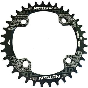 MOTSUV ronde smalle brede Chainring MTB fiets 104BCD tand plaat onderdelen schijf 36T (zwart)