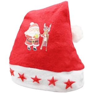 Kerstdecoratie sweatshirt stof KERSTMUTS lichte vijfpuntige sterren patroon kinderen verkleden kerstmuts  willekeurig patroon levering