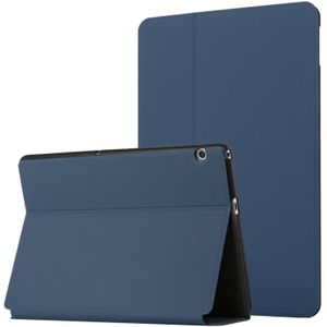 Voor Huawei MediaPad T5 10 Dual-vouwen Horizontale Flip Tablet Leren Case met Houder (Royal Blue)