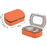 HN-001 Travel Draagbare Ring Lipstick Sieraden Opbergdoos (Mirror-versie Orange)