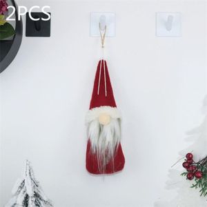2 stuks CX20213 vierkante anonieme pop kerstboom hanger decoratie