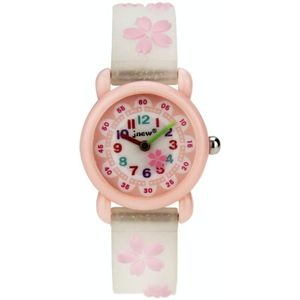 JNEW A335-86195 Kinderen Leuke Cartoon Waterdichte Time Cognitive Quartz horloge (Sakura )