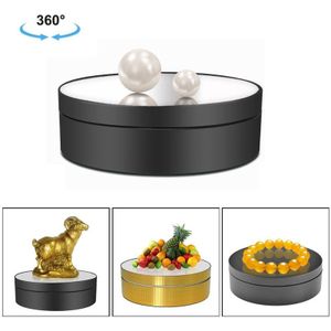 12cm 360 Degree Rotating Turntable Mirror Electric Display Stand Video Shooting Props Turntable  Load: 3kg (Black)