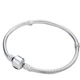 17-21cm zilveren slang keten link armband fit Europese charme Pandora armband  lengte: 21cm (verzilverd)