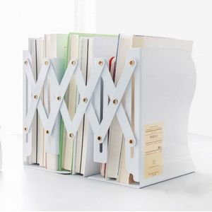 Aanpassen boekenplank grote metalen Boekensteun Bureauhouder staan voor boeken cadeau briefpapier (wit)