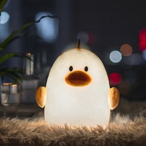 Cartoon Cute Duck Pluche kalmerende nachtlampje