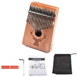 17-Tone Beginner Finger Piano Deer Head Kalimba Thumb Piano (Houten Kit)