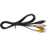4 Pin S-Video naar 3 RCA AV TV mannetje Kabel Converter Adapter  Lengte: 1.5 Meter (zwart)
