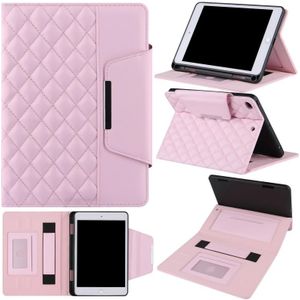 Geruite Patroon Horizontale Flip Lederen Case met Houder & Card Slots & Handriem voor iPad Mini 5/4 (Pink)