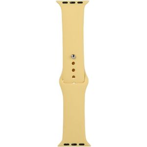 Voor Apple Watch Series 5 & 4 44mm / 3 & 2 & 1 42mm Siliconen horloge vervangende riem  korte sectie (vrouwelijk)(Geel)