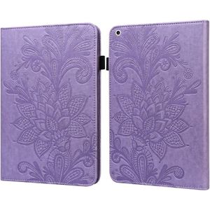 Kant bloem embossing patroon horizontale flip lederen tas met houder & kaart slots & portefeuille en fotolijst & slaap / weks-up functie voor iPad Pro 10.5 2017 / 10.2 2019 (Paars)