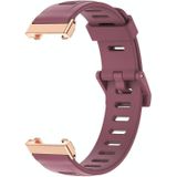 For Xiaomi Mi Band 7 Pro Mijobs Flat Hole TPU Watch Band(Wine Red Rose Gold)