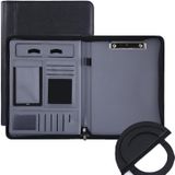 KC601 A4 Multifunctionele draagbare map Business rits tas lederen map  stijl: geen verschuldigde rekenmachine Geen memo pad