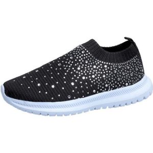 Lente en herfst strass vliegende geweven dames sneakers casual ademende schoenen  maat: 41