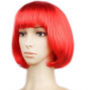 Partij Cosplay Headwear rechte korte PET pruiken voor Female(Red)