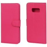 For Samsung Galaxy S8 Cross Texture Detachable Leather Phone Case(Rose Red)