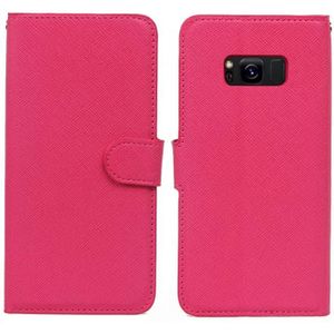 For Samsung Galaxy S8 Cross Texture Detachable Leather Phone Case(Rose Red)