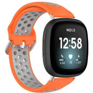 Voor Fitbit Versa 4 / Sense 2 Dual Color siliconen horlogeband