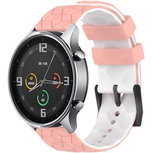 For Xiaomi MI Watch Color 22mm Football Pattern Two-Color Silicone Watch Band(Pink+White)