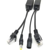 15 PCS POE Split Line Network Camera Power Splitter RJ45 Network Port Power Supply(Zwart)