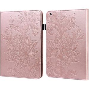 Kant bloem embossing patroon horizontale flip lederen tas met houder & kaart slots & portemonnee en fotolijst & slaap / weks-up functie voor iPad mini 2019/4/3/2 / 1 (rose goud)