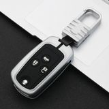 Auto Lichtgevende All-inclusive Zink Alloy Key Beschermhoes Key Shell voor Honda C Style Folding 3-knop (Zilver)
