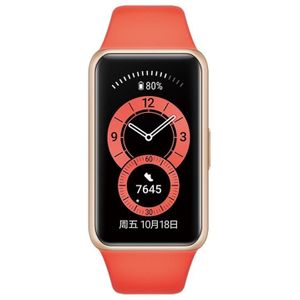 Originele Huawei Band 6 1 47 inch AMOLED kleurenscherm Slimme polsband armband  standaard editie  ondersteuning bloed zuurstof hartslag monitor / 2 weken lange levensduur van de batterij / slaapmonitor / 96 sportmodi (oranje)